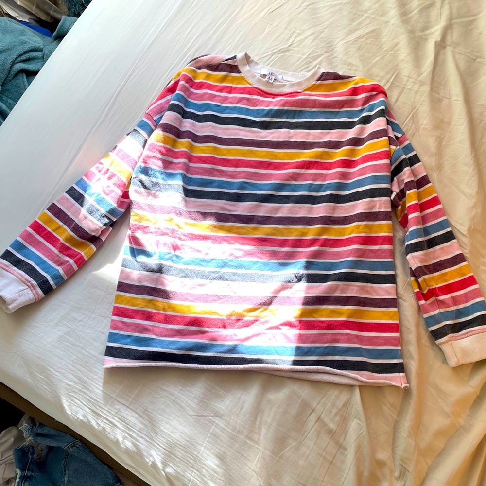 Colorblock Striped Crewneck